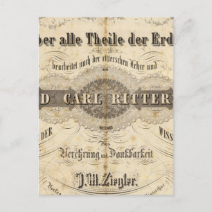 Titel Seite Geographischer Atlas Postkarte