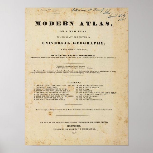 Titel Seite Moderne Atlas Poster (Vorne)