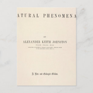 Titel Seite Physikalische Atlas natürlicher Phänom Postkarte