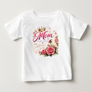 🌸 Titel (SEO + Trending) Mom Crown Rose Design –  Baby T-shirt