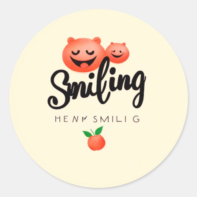 Titel: Smiles-Aufkleber Runder Aufkleber (Vorderseite)