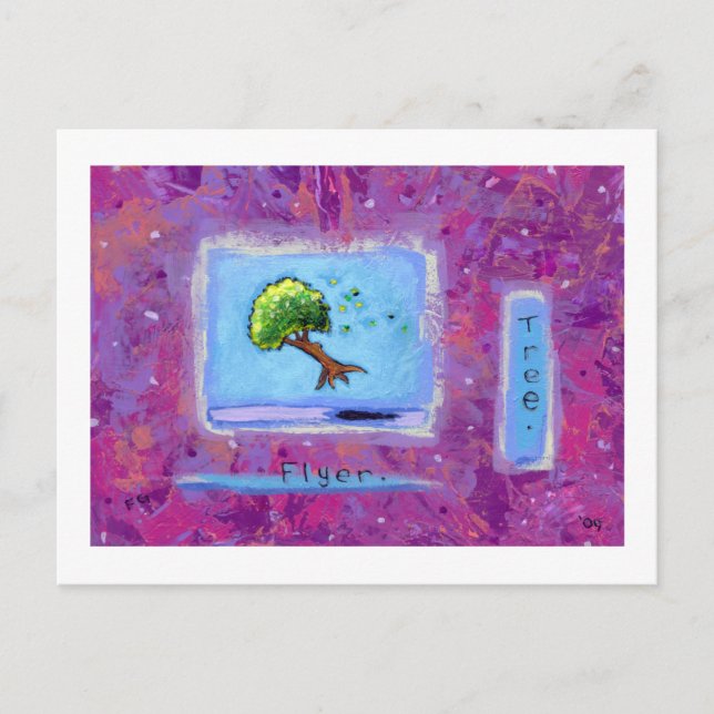 Titel: Tiny Art #597 - Baum. Flyer. KUNST Postkarte (Vorderseite)