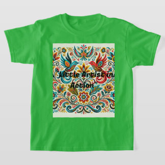 Titel: Vibrank Folk Art Floral Pattern T - Shirt