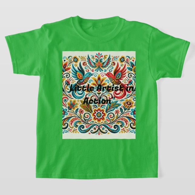 Titel: Vibrank Folk Art Floral Pattern T - Shirt (Ablage )