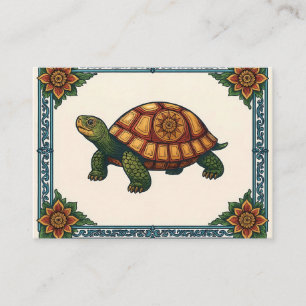 Titel: Vintage-Stil Ornamental Schildkröten-Kunsti Begleitkarte