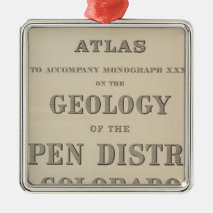 Titelblatt-Atlas zur Geologie Ornament Aus Metall