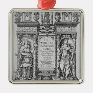 Titelblatt "der Arbeiten von James I", vorbei Silbernes Ornament