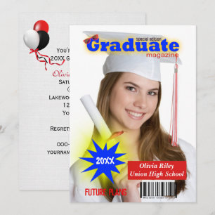 Titelblatt des Magazins Graduation Party Einladung
