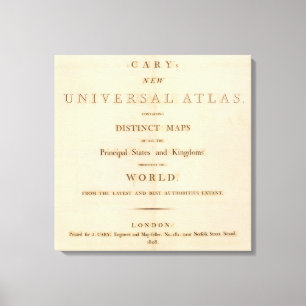 Titelblatt des neuen universellen Atlasses Leinwanddruck