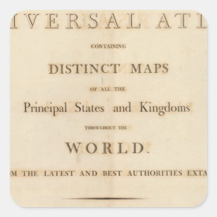 Titelblatt des neuen universellen Atlasses Quadratischer Aufkleber