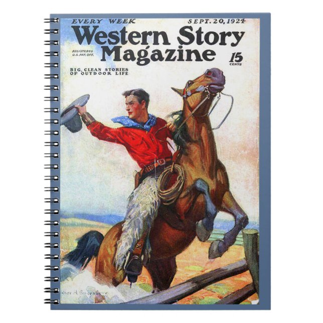 Titelblatt des Western Story Magazins 1924 Notizblock (Vorderseite)