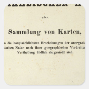 Titelblatt-Dr. Heinrich Berghaus Quadratischer Aufkleber