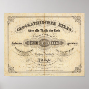 Titelblatt Geographischer Atlas Poster