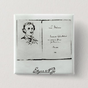 Titelblatt von "Les Poemes" durch Edgar Allan Poe Button