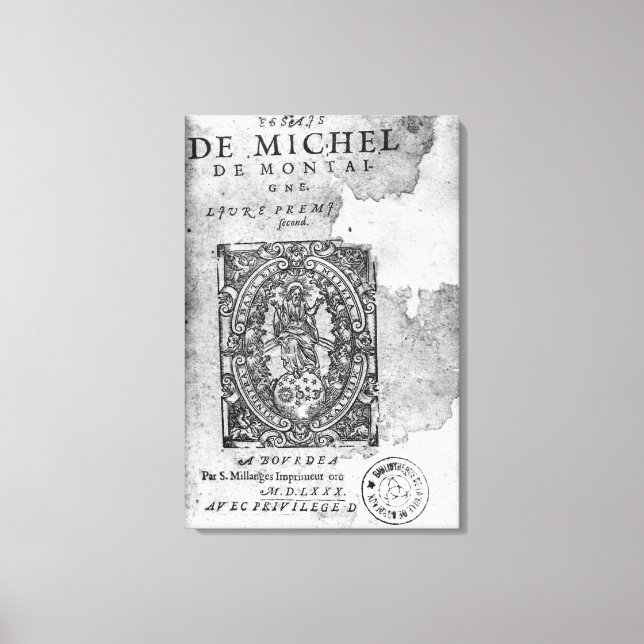 Titelseite der ersten Ausgabe von "Essais" Leinwanddruck (Vorderseite)