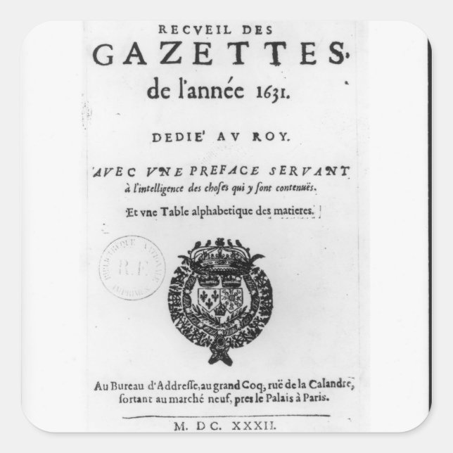 Titelseite der ersten Sammlung von "La Quadratischer Aufkleber (Vorderseite)