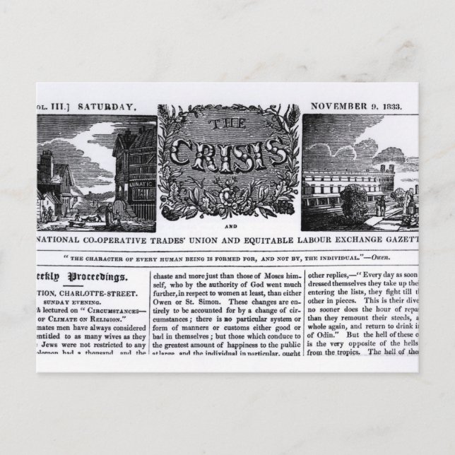 Titelseite der "National Co-operative Trades" Postkarte (Vorderseite)