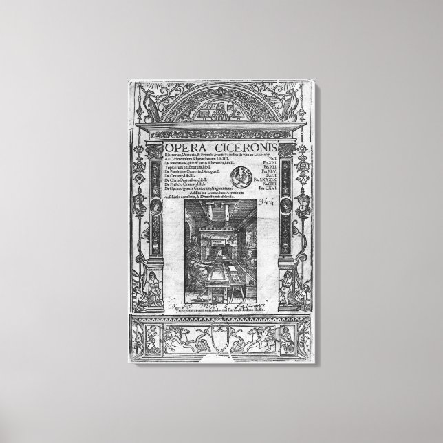 Titelseite der Oper Ciceronis, veröffentlicht 1520 Leinwanddruck (Vorderseite)