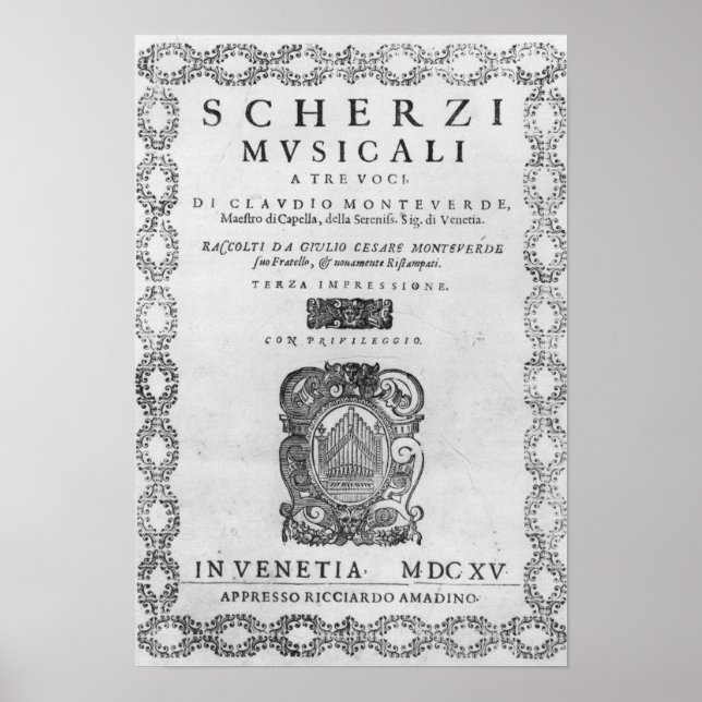 Titelseite der Scherzi Musicali Poster (Vorne)