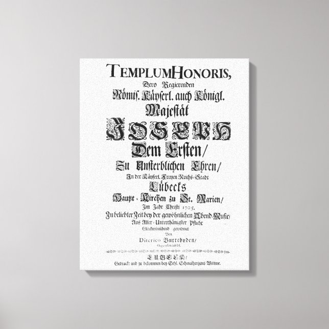 Titelseite des Abendmusik, 1705 Leinwanddruck (Vorderseite)