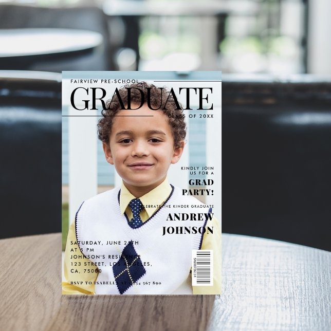 Titelseite des Kindergarten Abschluss Magazine Einladung (Von Creator hochgeladen)