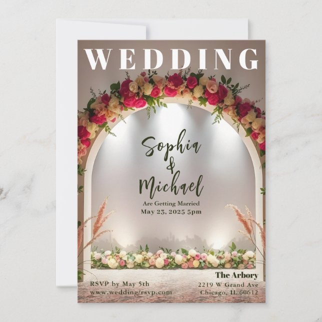 Titelseite des Magazins für Hochzeiten Einladung (Vorderseite)