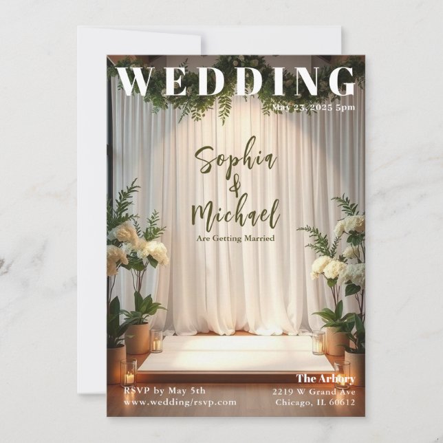 Titelseite des Magazins für Hochzeiten Einladung (Vorderseite)