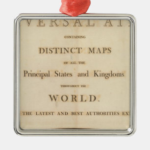 Titelseite des neuen universellen Atlas Silbernes Ornament