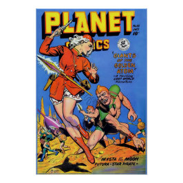 Titelseite des Planet-Comic #55 | VINTAGES COMIC Poster
