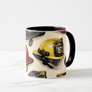Titelseite Feuerwehrhelm Muster Feuerwehrgerätehau Tasse
