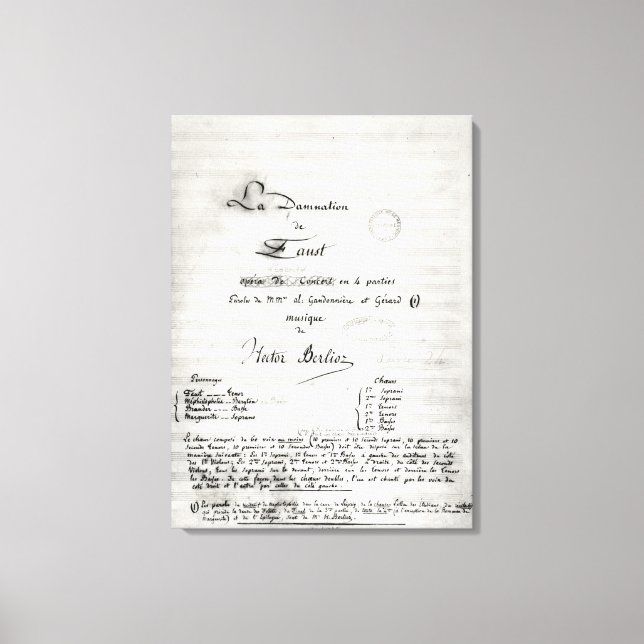 Titelseite "La Damnation de Faust" Leinwanddruck (Vorderseite)