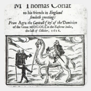 Titelseite, Thomas Coryats Reisen in Indien Quadratischer Aufkleber