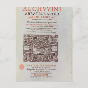 Titelseite von "Abbatis Karoli Magni Regis" Postkarte