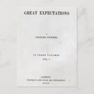 Titelseite zu den großen Erwartungen von Charles Postkarte