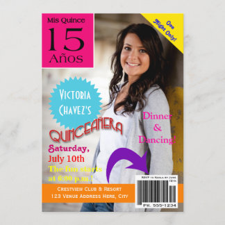 Titelseiten-Quinceanera 15. Einladung