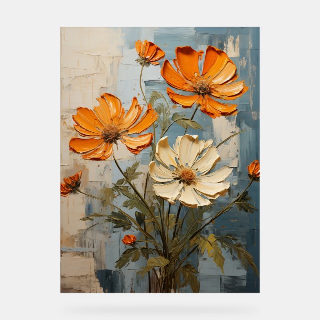Tithonia - Impasto Floral Acrylschild (Vorderseite)