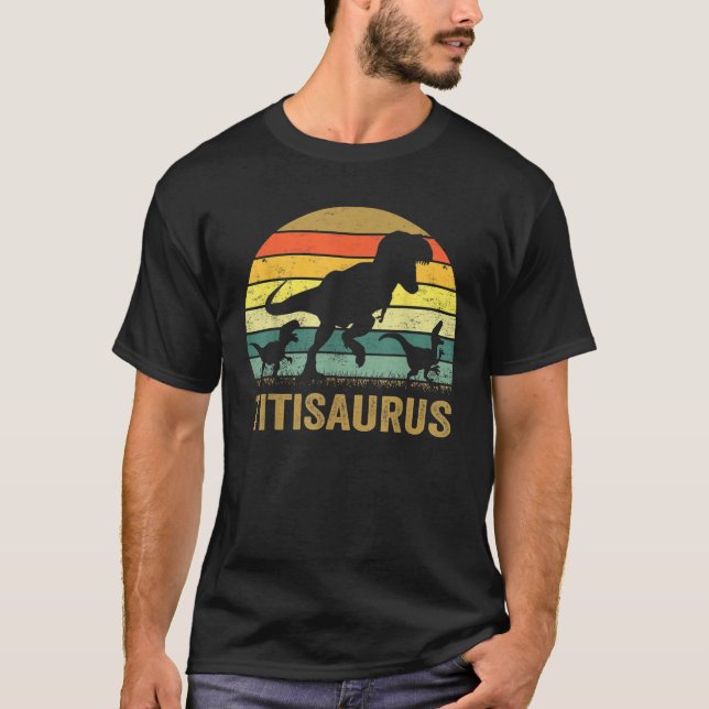 Titi Dinosaur T Rex Titisaurus 2 Kinder Familienma T-Shirt (Vorderseite)