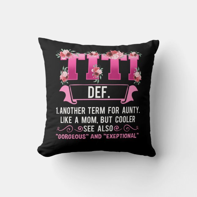Titi Tante Blume Coole Familienbande Geschenk Kissen (Vorderseite)