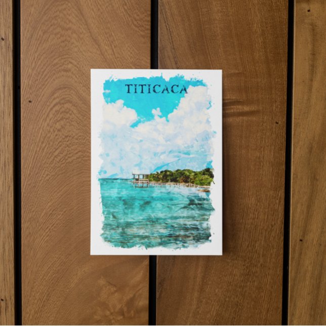 Titicaca Seeblick Postkarte (titicaca lake postcard)