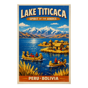 Titicacasee, Peru und Bolivien, in einer klassisch Poster