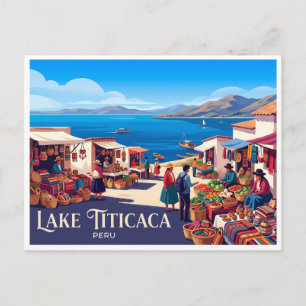 Titicacasee Ufermarkt Puno Peru Postkarte