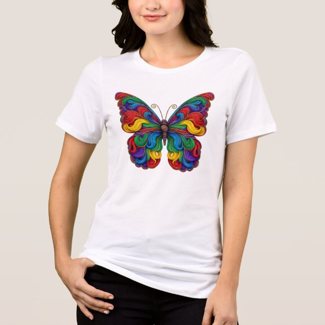 Title Colorful Quilling Butterfly T-Shirt  Tri-Blend Shirt (Vorderseite)