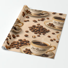 Title gourmet roasted coffee bean and espresso ele geschenkpapier