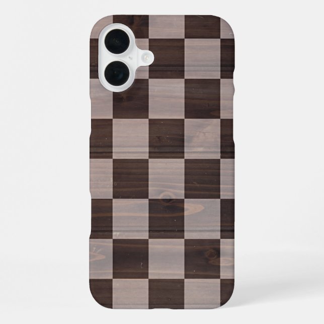 Title Matte Chessboard Texture Phone Case iPhone 16 Plus Hülle (Rückseite)