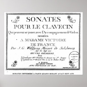 Title Page for 'Sonates pour le clavecin' Poster