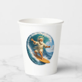 Title surfing Moses biblical art disposable paper  Pappbecher