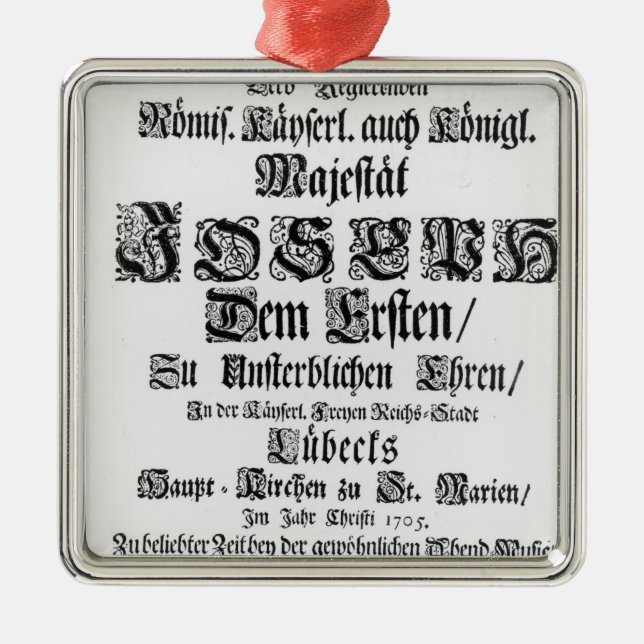 Titlepage von Abendmusik, 1705 Silbernes Ornament (Vorne)
