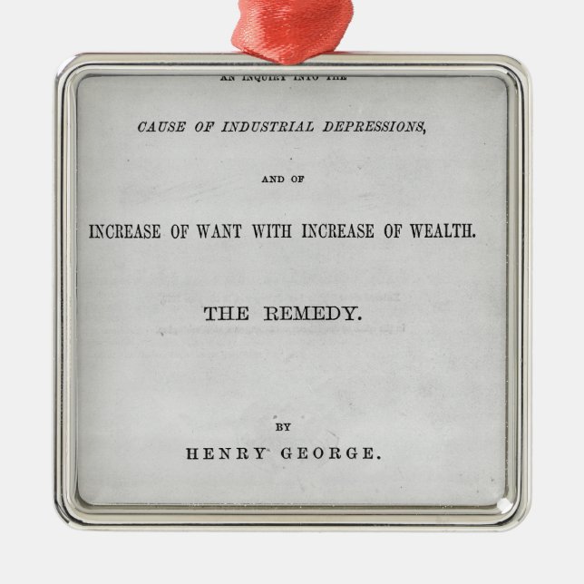 Titlepage 'zum Fortschritt und zu Poverty Silbernes Ornament (Vorne)