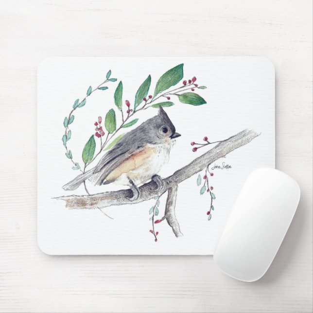 Titmaus Bird Art Mousepad (Mit Mouse)