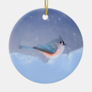 Titmausmalerei - Niedliche Original Hundkunst Keramik Ornament